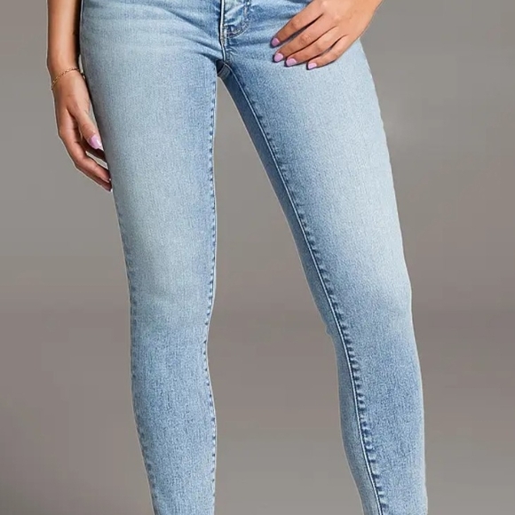Women's Light Blue Skinny Jeans - Picture 2 of 3